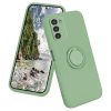 Husa Samsung Galaxy A25, Ring Silicone, inel rotativ, catifea in interior, verde maslina