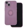 Husa Apple iPhone 11, Ring Silicone, suport sustinere rotativ, catifea in interior, mov