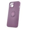 Husa Apple iPhone 11, Ring Silicone, suport sustinere rotativ, catifea in interior, mov