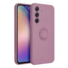   Husa Samsung Galaxy A25, Ring Silicone, inel rotativ, catifea in interior, mov