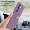 Husa Samsung Galaxy A55, Ring Silicone, inel rotativ, catifea in interior, mov
