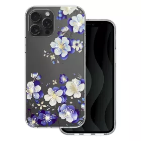   Husa Apple iPhone 12 / iPhone 12 Pro, IMD Print Case, TPU flexibil, transparent, Floral