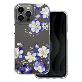   Husa Apple iPhone 13 Pro, IMD Print Case, TPU flexibil, transparent, Floral