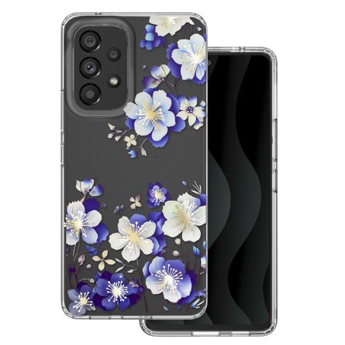 Husa Samsung Galaxy A53, IMD Print Case, TPU flexibil, transparent, Floral