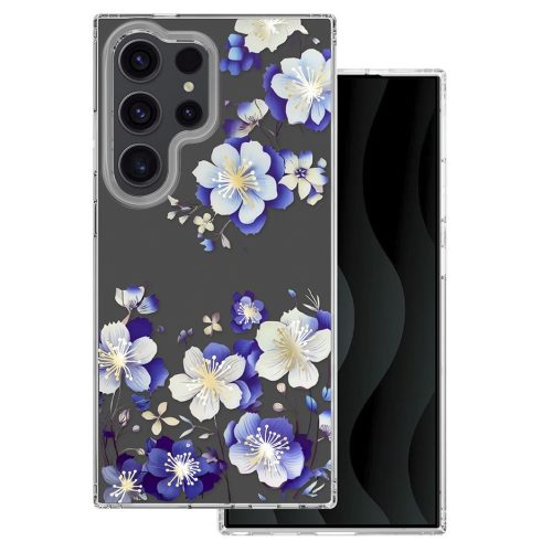 Husa Samsung Galaxy S24 Ultra, IMD Print Case, TPU flexibil, transparent, Floral