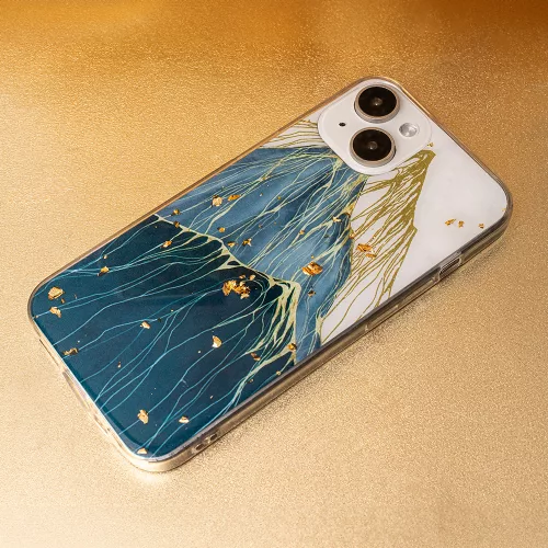 Husa Apple iPhone 15 Pro, Gold Glam, Mountain