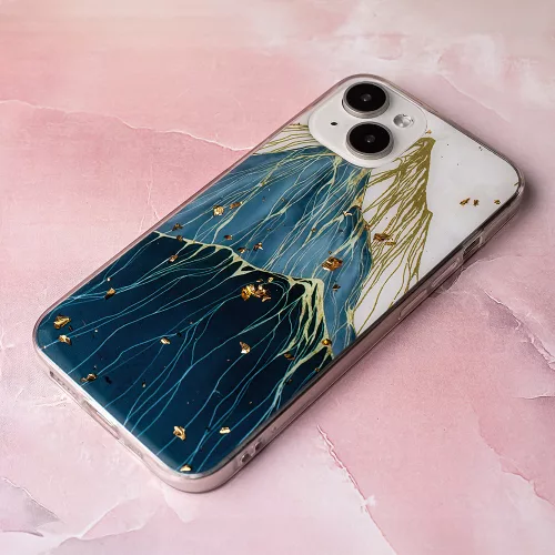 Husa Apple iPhone 15 Pro, Gold Glam, Mountain