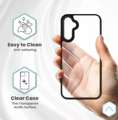 Husa protectie Samsung Galaxy A25, Color Shock TPU, margini antisoc, spate transparent, albastru inchis