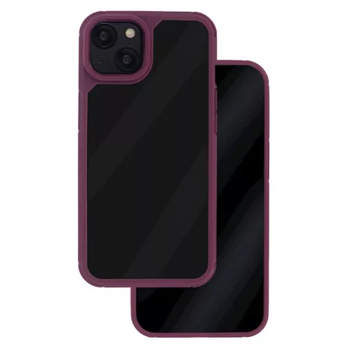 Husa protectie Apple iPhone 14 Pro, Color Shock TPU, margini antisoc, spate transparent, burgundy