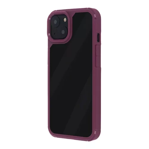 Husa protectie Apple iPhone 14 Pro, Color Shock TPU, margini antisoc, spate transparent, burgundy