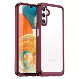   Husa protectie Samsung Galaxy A54 5G, Color Shock TPU, margini antisoc, spate transparent, burgundy