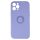 Husa Apple iPhone 16, Ring Silicone, suport sustinere rotativ, catifea in interior, mov