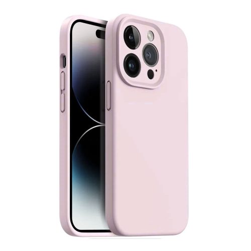 Husa Apple iPhone 15 Pro, Luxury Silicone, catifea in interior, protectie camere, roz pal