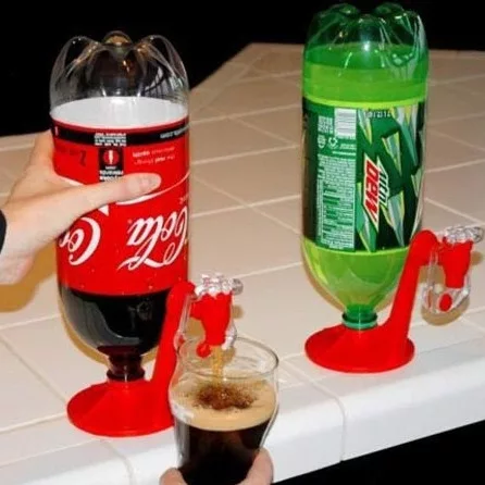 Dozator pentru sticle, dispenser bauturi, cu suport antiaderent, rosu