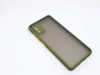 Husa de protectie Shockproof Bumper pentru Samsung Galaxy A41, protectie camera, rama verde, butoane portocalii