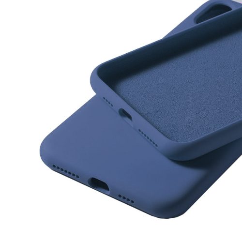 Husa Liquid Silicone Case pentru Apple iPhone XR, interior microfibra, protectie camere, albastra