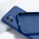 Husa Liquid Silicone Case pentru Apple iPhone 11, interior microfibra, albastra