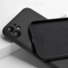 Husa Liquid Silicone Case pentru Apple iPhone 12, interior microfibra, protectie camera, neagra