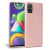 Husa Liquid Silicone Case pentru Samsung Galaxy A41, interior microfibra, roz pal