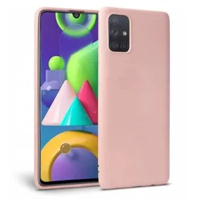   Husa Liquid Silicone Case pentru Samsung Galaxy A41, interior microfibra, roz pal