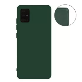   Husa Liquid Silicone Case pentru Samsung Galaxy A41, interior microfibra, forrest green