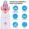 Aspirator facial Y08, ingrijire ten, indepartarea punctelor negre, minimizarea porilor, portabil, alb