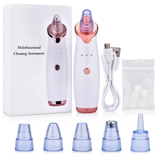 Aspirator facial Y08, ingrijire ten, indepartarea punctelor negre, minimizarea porilor, portabil, alb