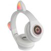 Casti Bluetooth over ear B39, cu urechi, lumina LED RGB, albe