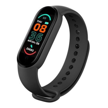   Bratara fitness FitPro M6, ecran color HD, Bluetooth, monitorizare somn/ritm cardiac, curea neagra