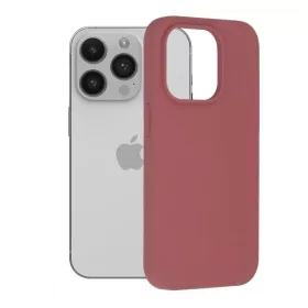   Husa Apple iPhone 14 Pro, Luxury Silicone, catifea in interior, rosu burgundy