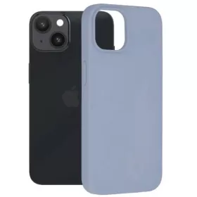   Husa Apple iPhone 14 Pro, Luxury Silicone, catifea in interior, albastru nisipos