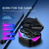 Căști wireless gaming TWS X15, Bluetooth 5.3, LED-uri RGB, negre