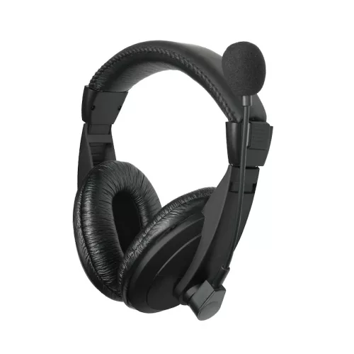 Casti stereo cu microfon Well, lungime cablu 1.8 metri, conexiune jack 3.5 mm, diametru difuzor 40 mm, impedanta 32 Ohm, negre