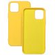 Husa Liquid Silicone Case pentru Samsung Galaxy A42 5G, interior microfibra, galbena