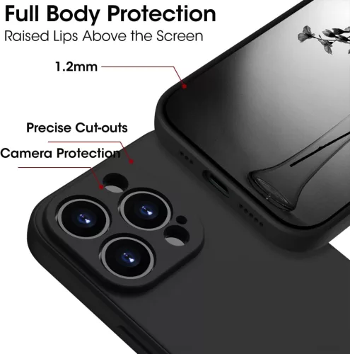 Husa Apple iPhone 14 Pro Max, Luxury Silicone, catifea in interior, protectie camere, albastru deschis