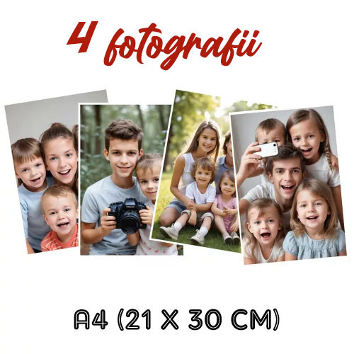 Set 4 fotografii cu imaginea ta, A4 (21 x 30 cm)