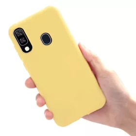   Husa Liquid Silicone Case pentru Apple iPhone 12 Mini, interior microfibra, galbena