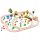 Traseu din lemn Kids Toyland, cu masinute si accesorii, 80 piese
