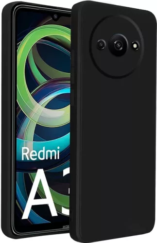 Husa protectie Xiaomi Redmi A3, Luxury Silicone, catifea in interior, protectie camere, neagra