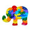 Puzzle din lemn, model elefant