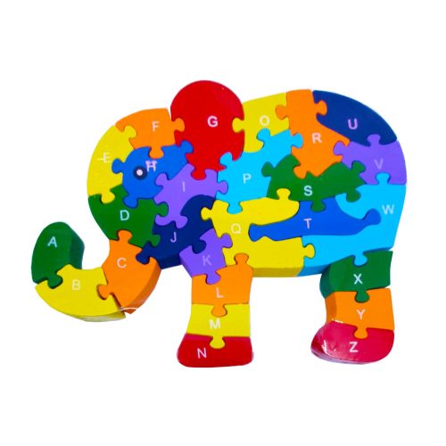 Puzzle din lemn, model elefant