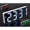 Ceas digital cu afisaj LED alb, ecran tip oglinda, afisare temperatura, alarma, negru