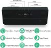 Ceas digital cu afisaj LED alb, ecran tip oglinda, afisare temperatura, alarma, negru