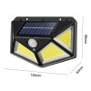 Lampa de exterior cu incarcare solara BK-100B COB, senzor de miscare, unghi de 270 de grade, neagra