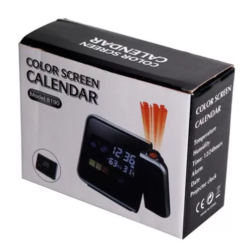 Ceas de camera cu proiectie pe tavan DS-8190, alarma, calendar, statie meteo, negru