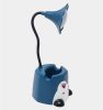 Lampa LED cu functie suport creioane si telefon/tableta, picior flexibil, acumulator intern, cablu USB, Blue Rabbit