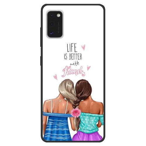 Husa de protectie pentru Samsung Galaxy A41, hibrid TPU + PC, model Friends