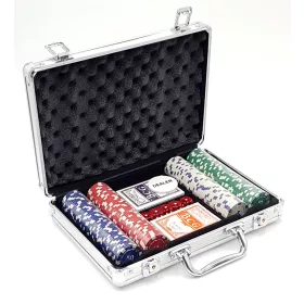   Set Poker Profesional 200 jetoane Poker Chips în servietă din aluminiu