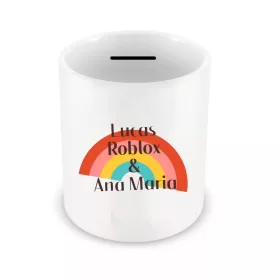   Pusculita ceramica logo Lucas Roblox si Ana Maria, 350 ml, alba