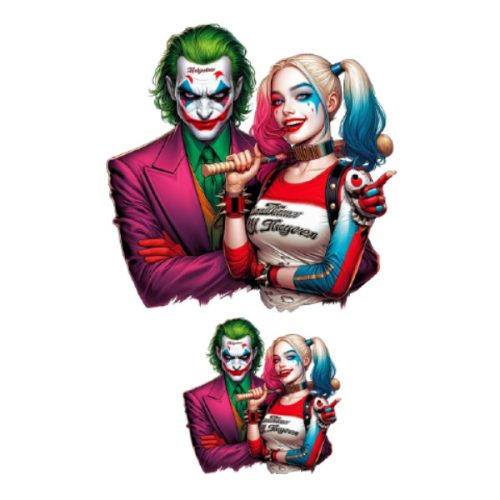 Stickere cu Joker and Harley Quinn, Vinyl / PP autoadeziva Glossy, 2 bucati